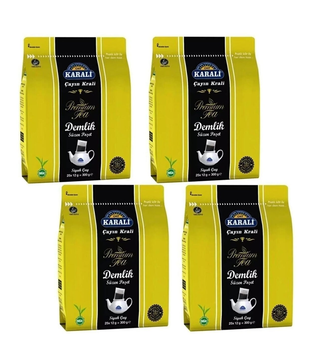 Karali Premium Demlik Poşet Siyah Çay 25 Li x 4 Adet
