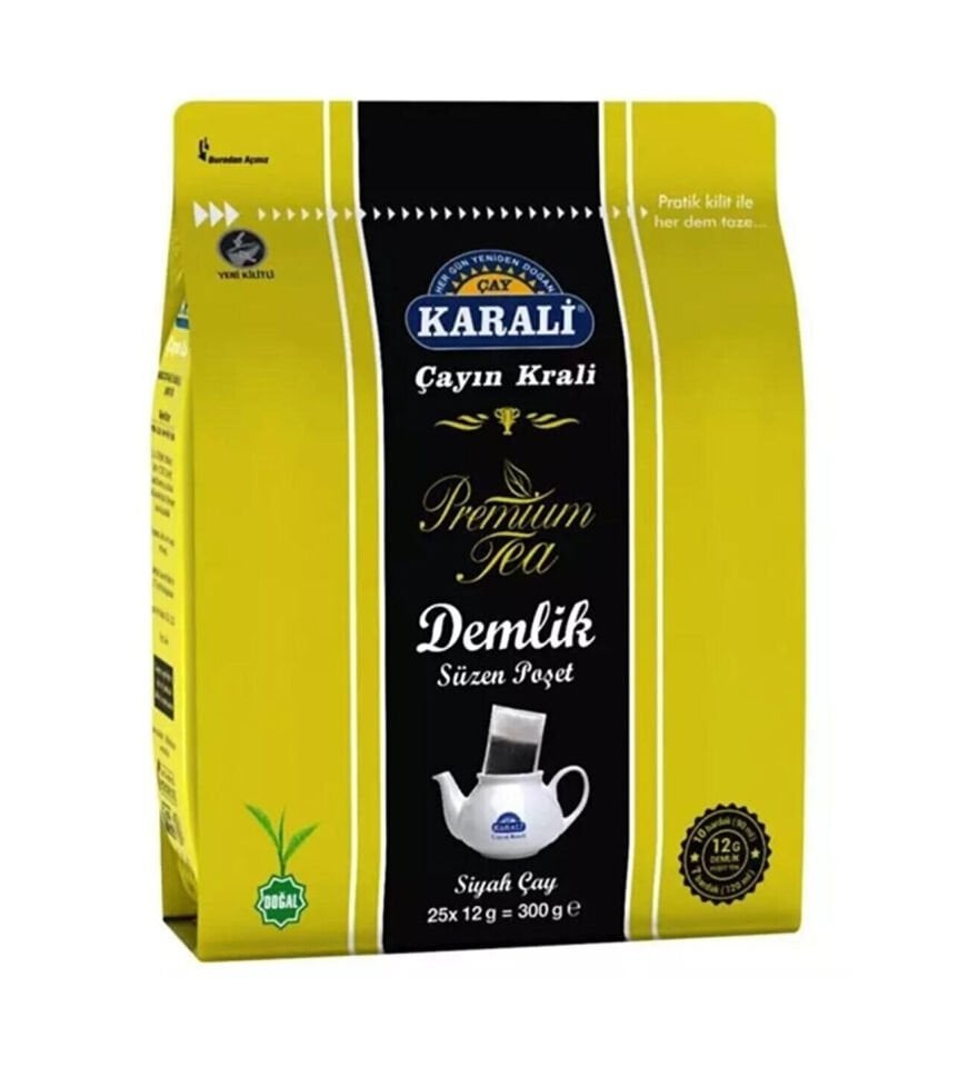 Karali Premium Demlik Poşet Siyah Çay 25 Li x 4 Adet
