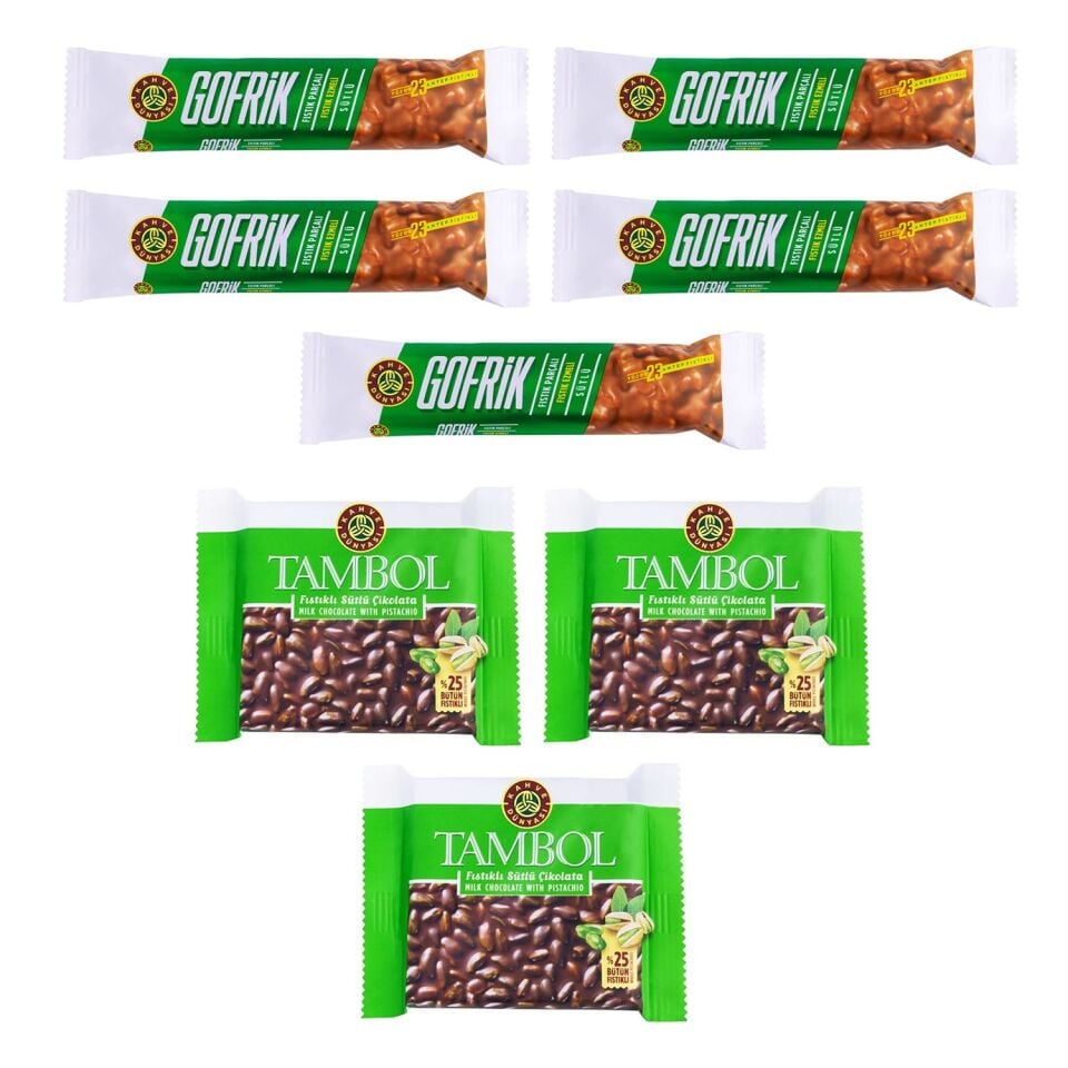 Kahve Dünyası Gofrik 33 gr 5 Adet + Tambol Antep Fıstıklı 77 gr 3 Adet