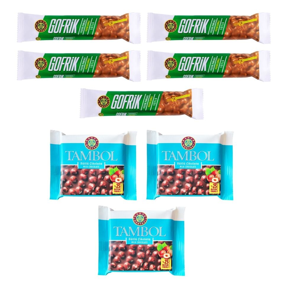 Kahve Dünyası Gofrik 33 gr 5 Adet + Tambol Fındıklı 77 gr 3 Adet