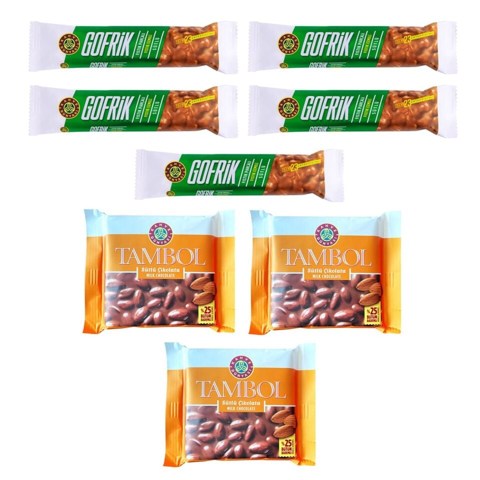 Kahve Dünyası Gofrik 33 gr 5 Adet + Tambol Bademli 77 gr 3 Adet