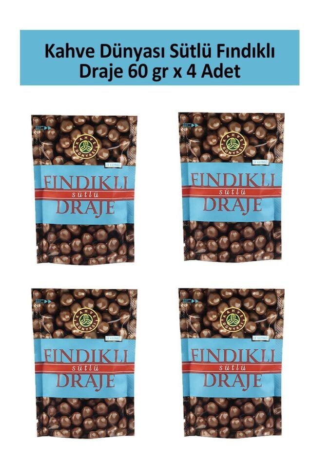 Kahve Dünyası Fındıklı Sütlü Draje 60 gr x 4 Adet