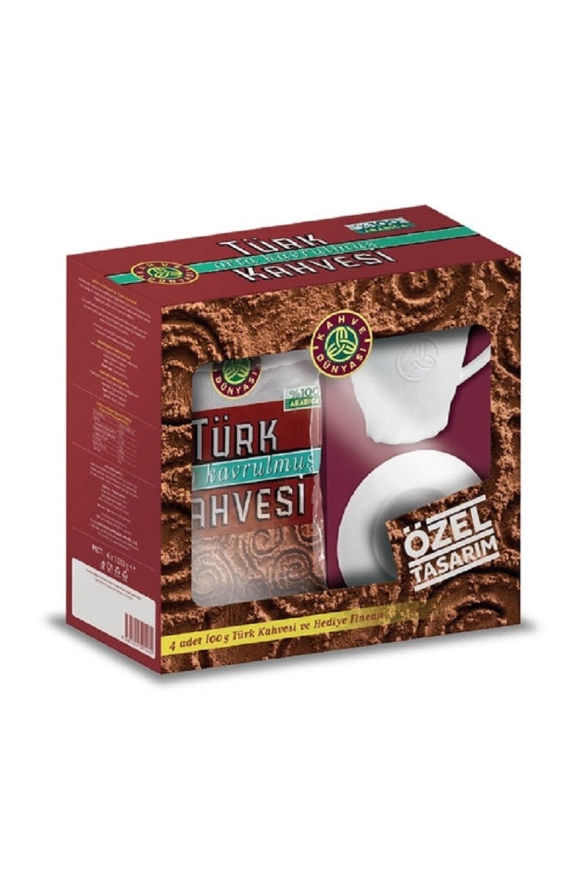 Kahve Dünyası Türk Kahvesi Orta Kavrulmuş 4x100 G + Kutu Fincan Hediyeli