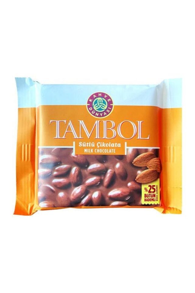 Kahve Dünyası Tambol Sütlü Çikolata Bademli 77 gr x 10 Adet