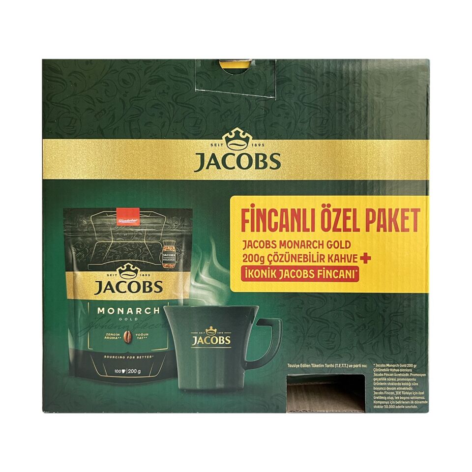 Jacobs Monarch Gold 200 gr İkonik Jacobs Fincanlı Set x 4 Adet