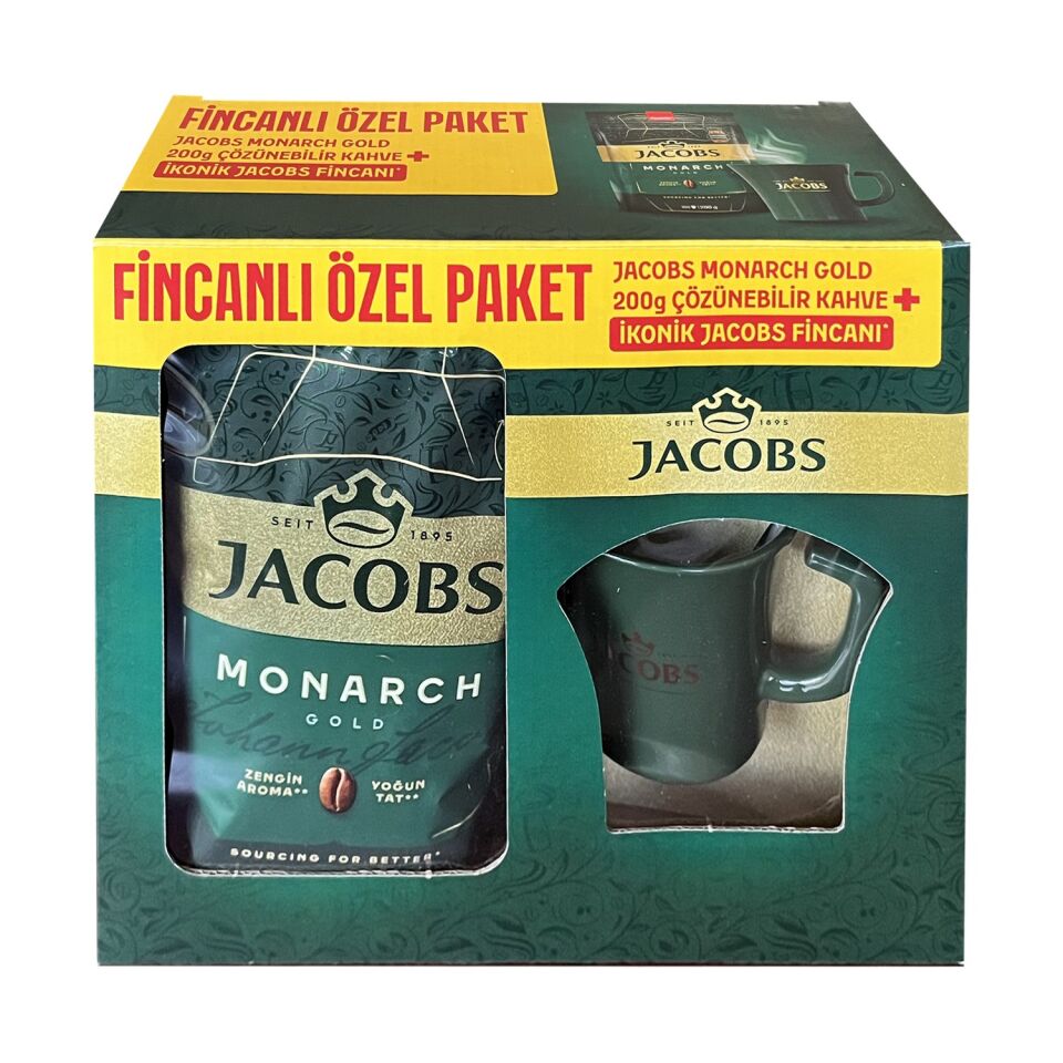 Jacobs Monarch Gold 200 gr İkonik Jacobs Fincanlı Set x 4 Adet