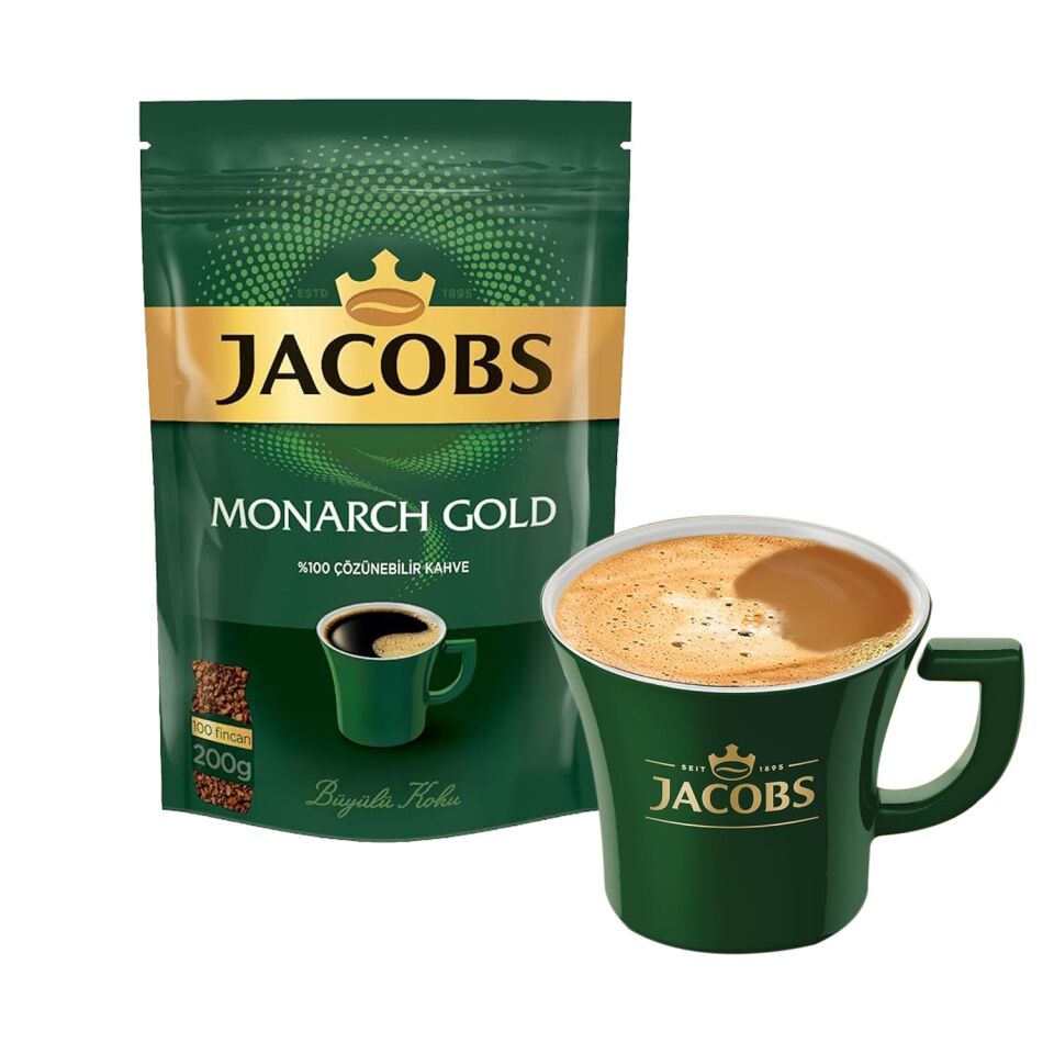 Jacobs Monarch Gold 200 gr İkonik Jacobs Fincanlı Set x 4 Adet