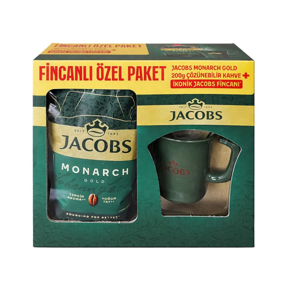 Jacobs Monarch Gold 200 gr İkonik Jacobs Fincanlı Set x 10 Adet