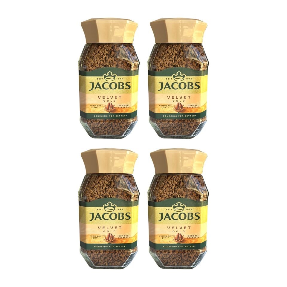 Jacobs Velvet Gold 100 gr Çözünebilir Kahve x 4 Adet