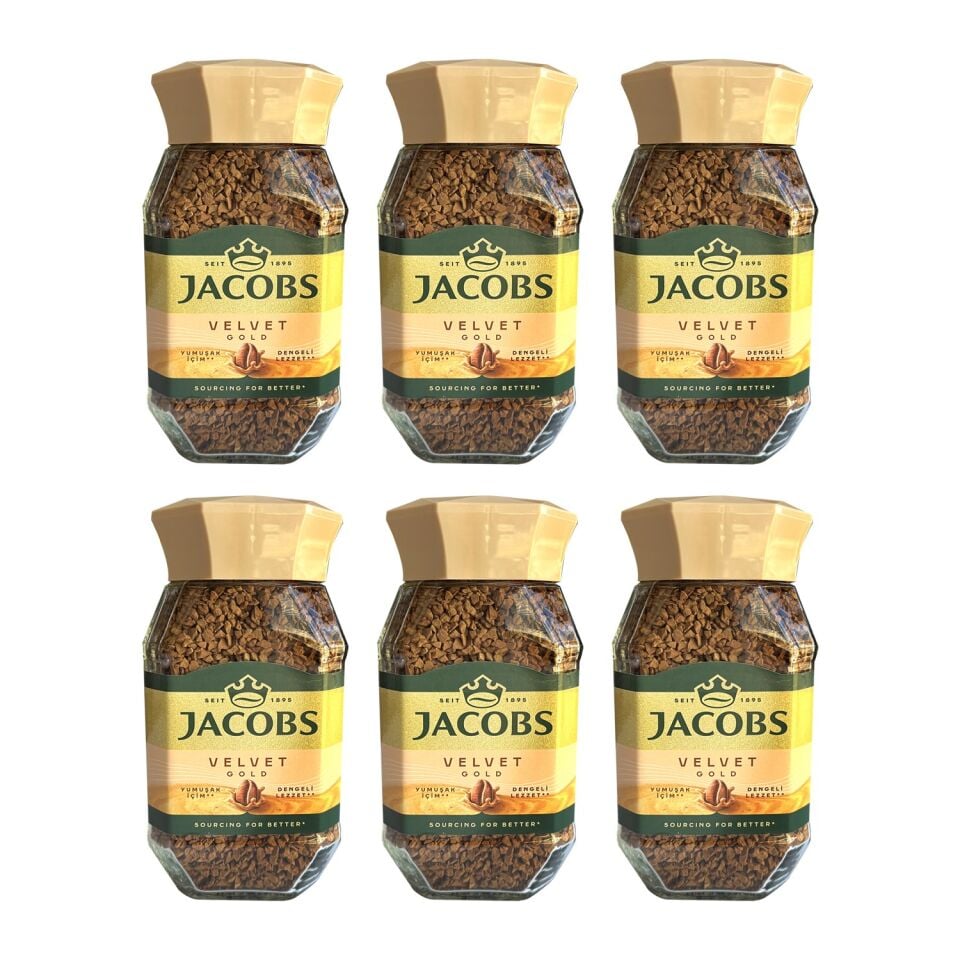 Jacobs Velvet Gold 100 gr Çözünebilir Kahve x 6 Adet
