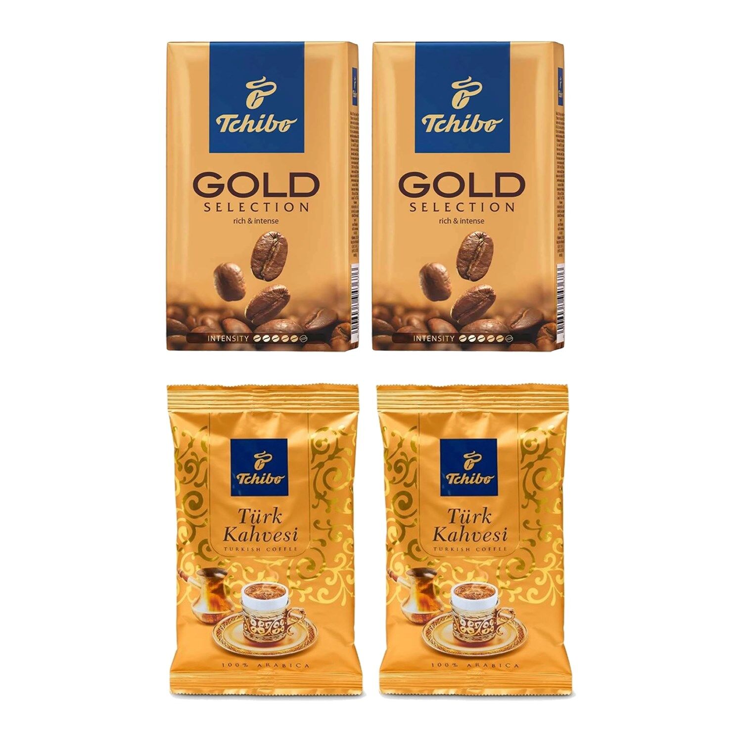 Tchibo Gold Filtre Kahve 250 gr 2 Adet + Türk Kahvesi 100 gr 2 Adet