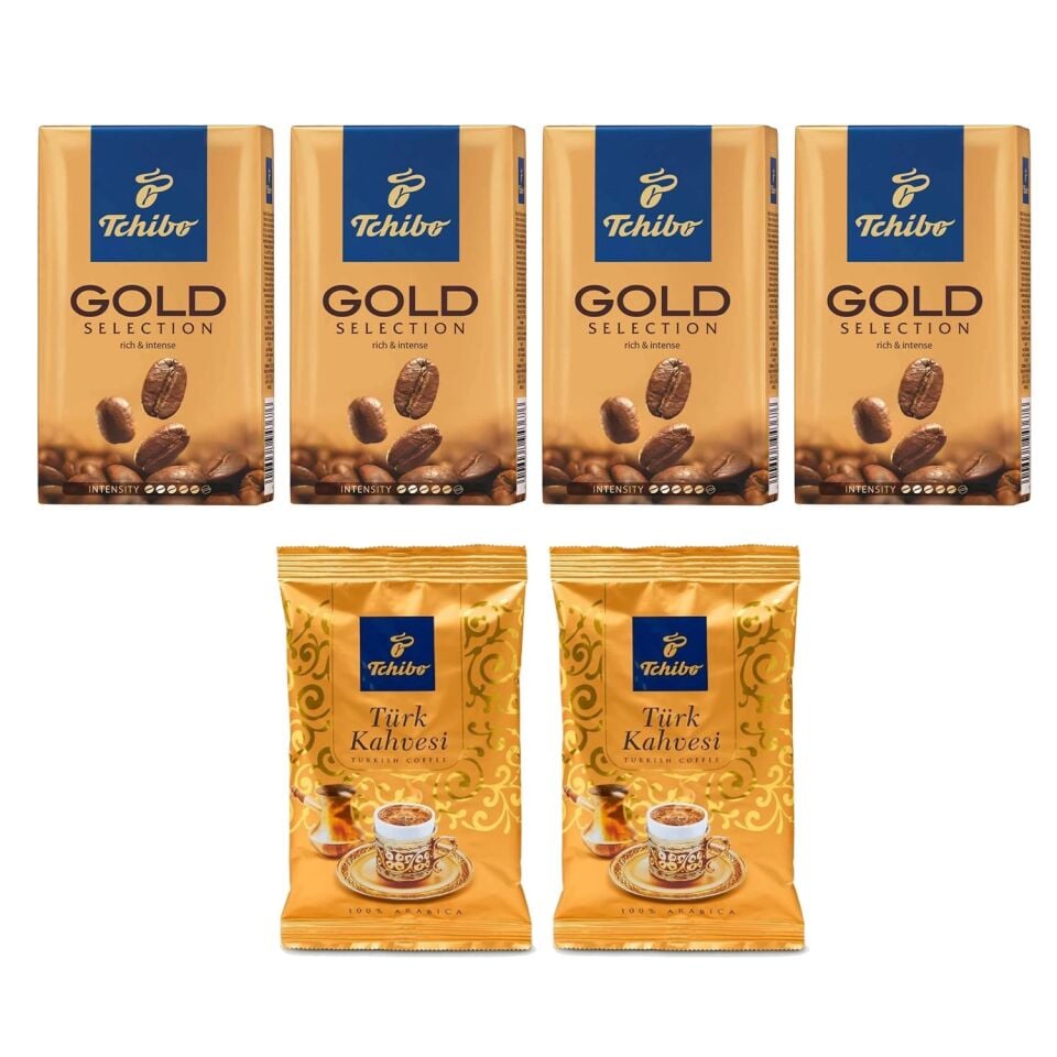 Tchibo Gold Filtre Kahve 250 gr 4 Adet + Türk Kahvesi 100 gr 2 Adet