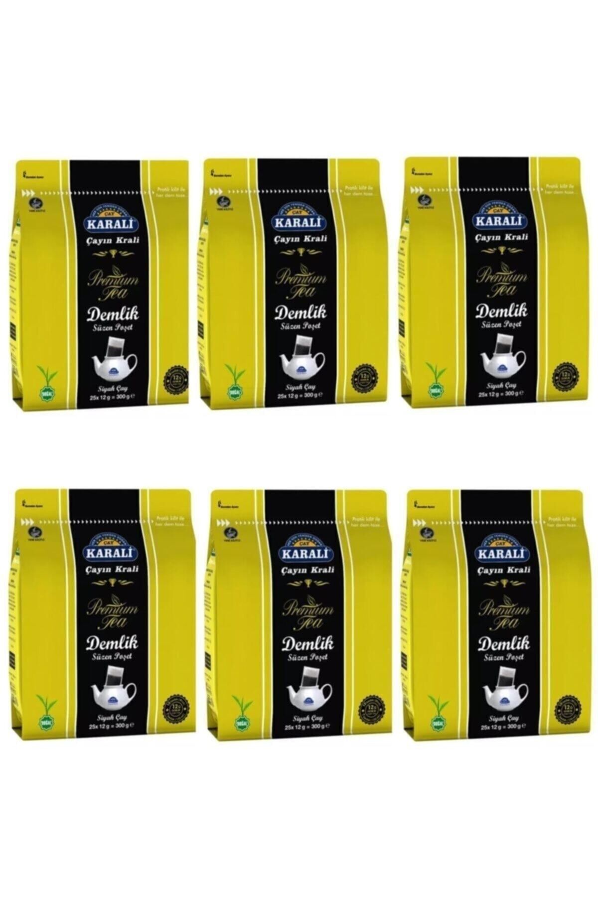 Karali Premium Demlik Poşet Siyah Çay 25'li 6 Adet