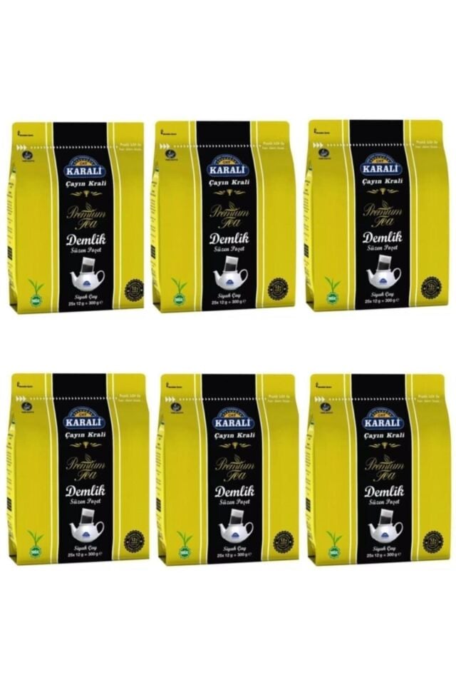 Karali Premium Demlik Poşet Siyah Çay 25'li 6 Adet