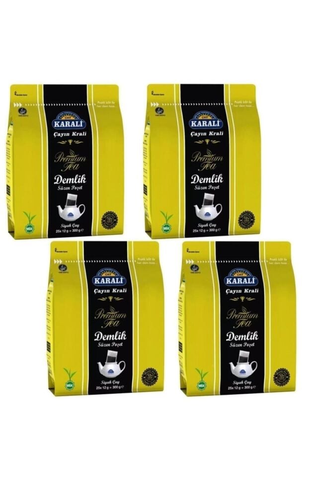 Karali Premium Demlik Poşet Siyah Çay 25 Li 4 Adet