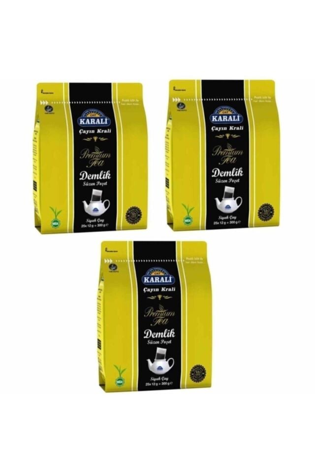 Karali Premium Demlik Poşet Siyah Çay 25'li 3 Adet