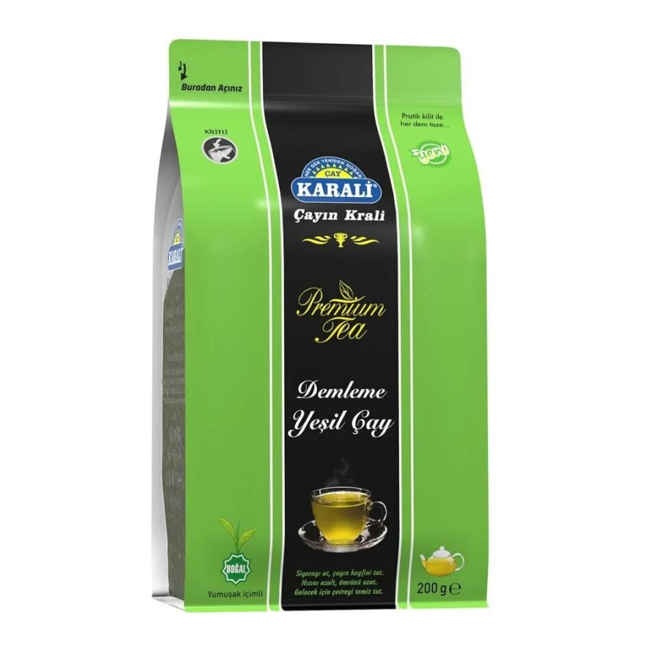 Karali Premium Demleme Yeşil Çay 200 Gr 2 li