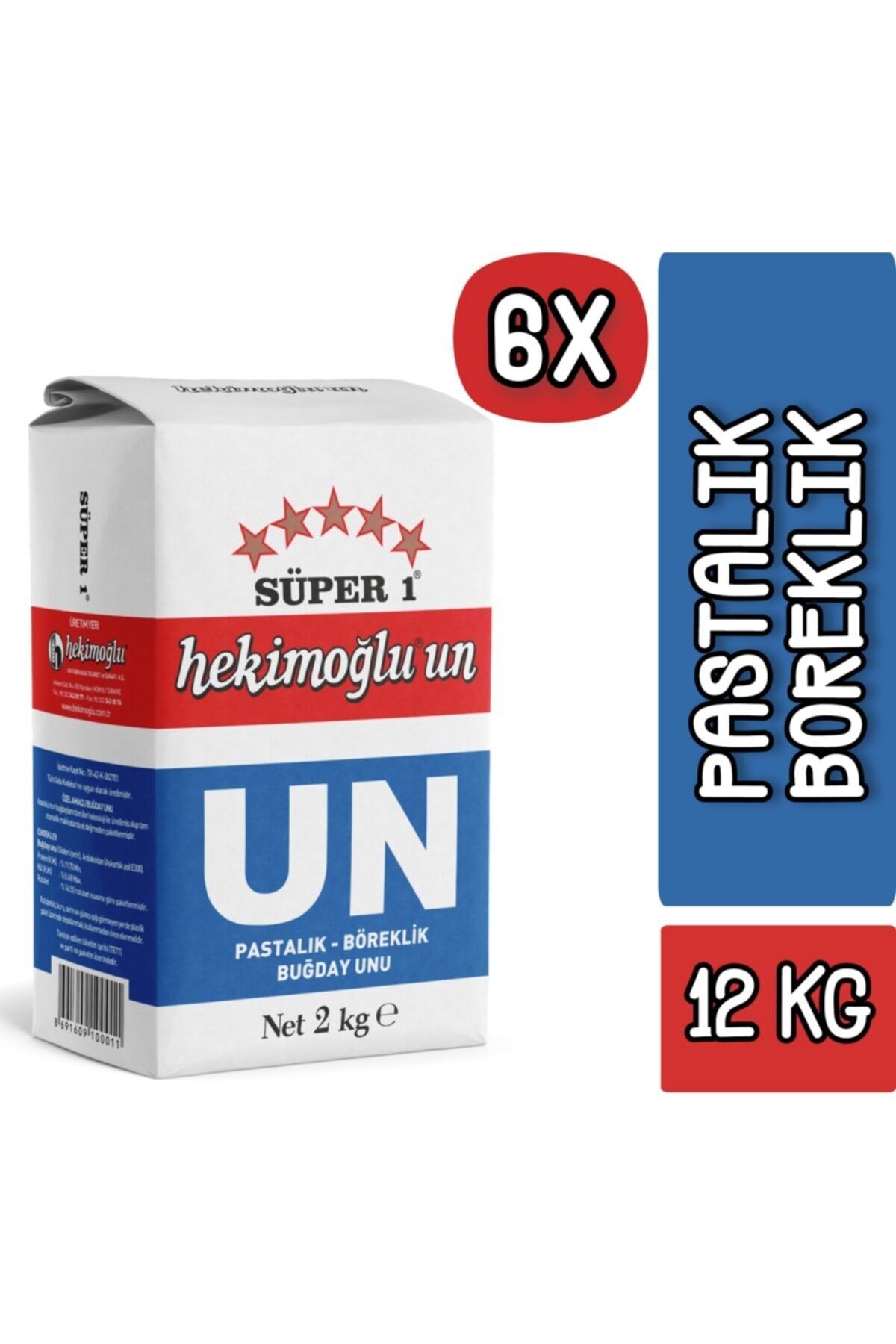 Hekimoğlu Un 2 Kg Pastalık - Böreklik Buğday X 6 Adet
