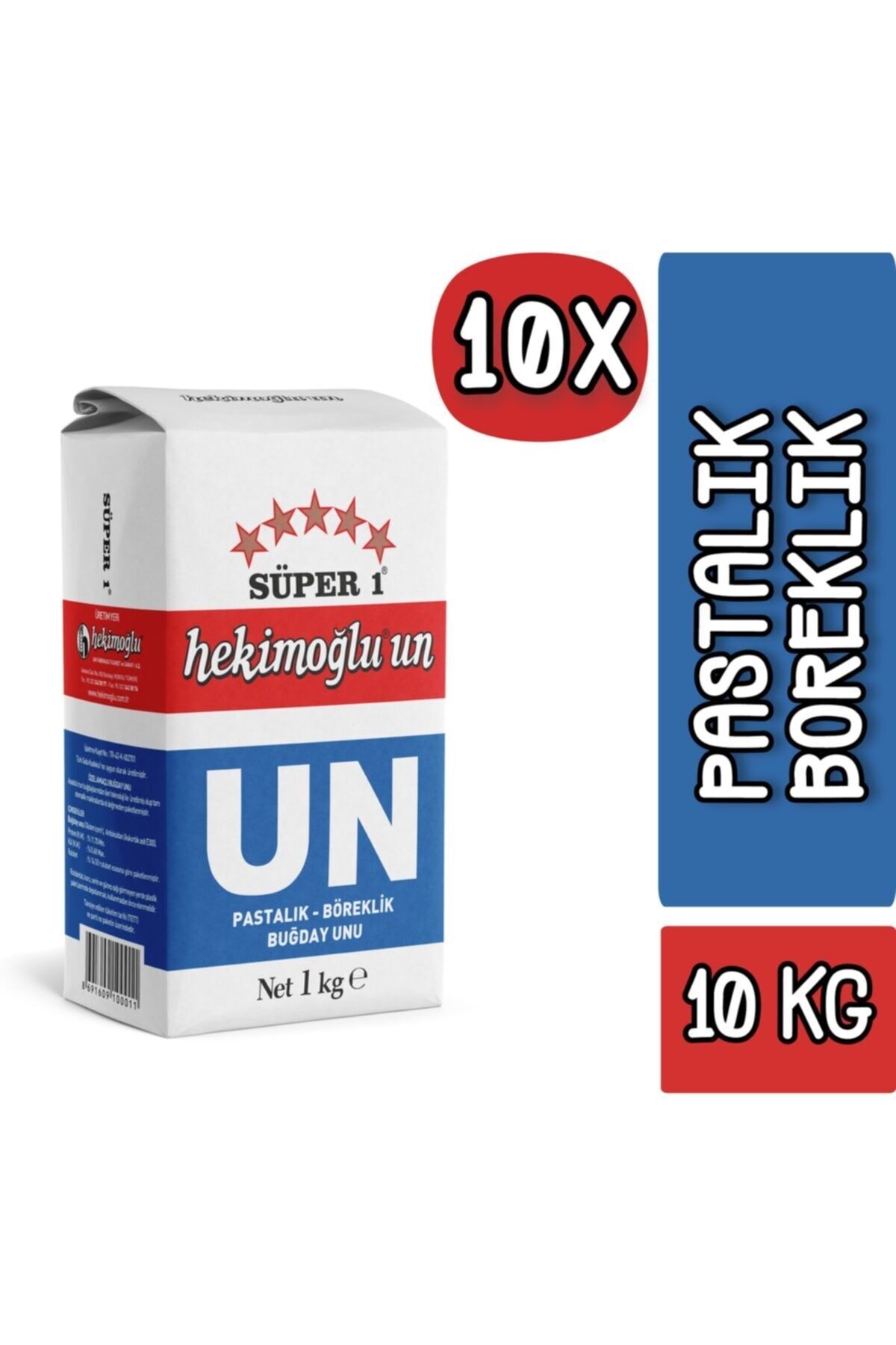 Hekimoğlu Un 1 Kg Pastalık - Böreklik Buğday X 10 Adet