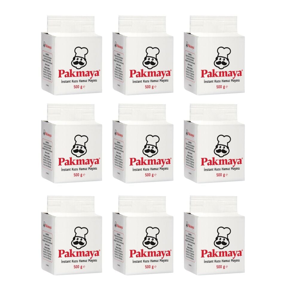 Pakmaya Instant Kuru Hamur Mayası 500 gr x 9 Adet