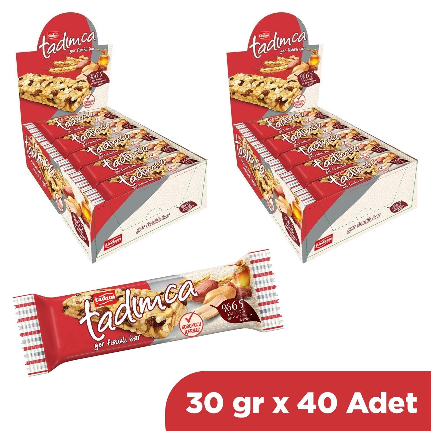 Tadım Yer Fıstıklı Bar 30 Gr x 40 Adet