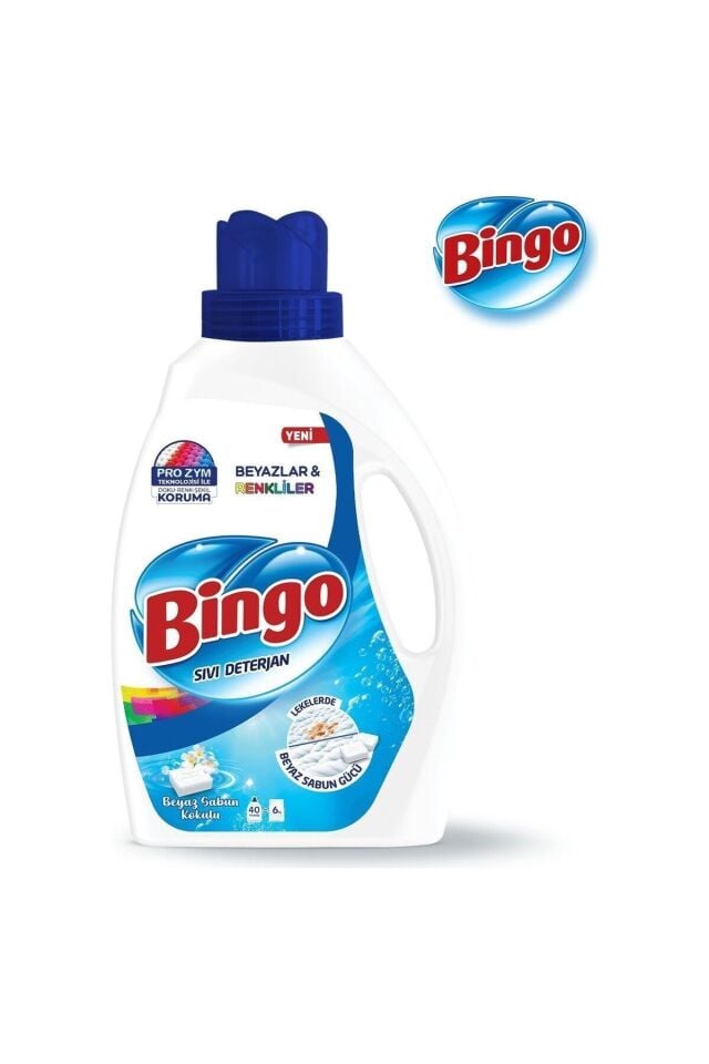 Bingo Çamaşır Deterjanı Beyaz Ve Renkliler Amber ve Beyaz Sabun 2600 ml 2 li Set