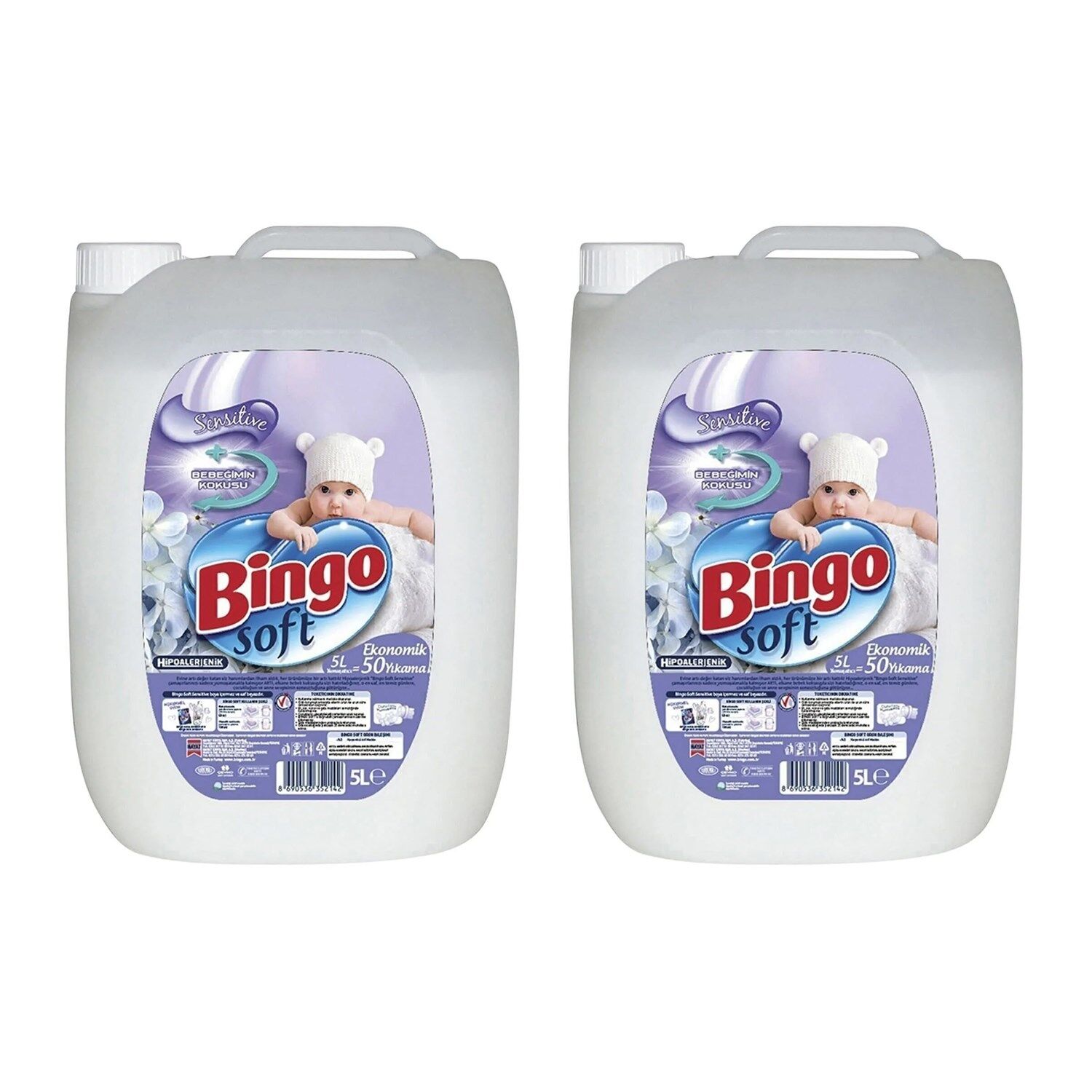 Bingo Soft Sensitive Çamaşır Yumuşatıcısı 5 lt x 2 Adet