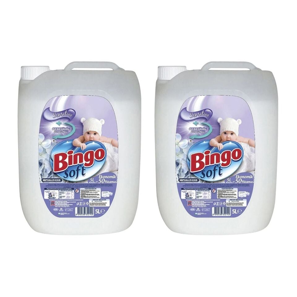 Bingo Soft Sensitive Çamaşır Yumuşatıcısı 5 lt x 2 Adet