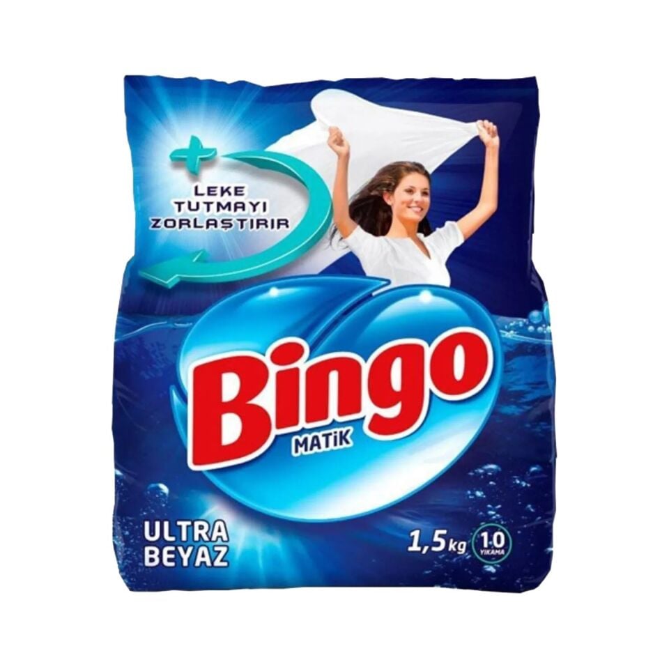 Bingo Ultra Beyaz ve Renkli Toz Çamaşır Deterjanı 1,5 kg 2 li Set