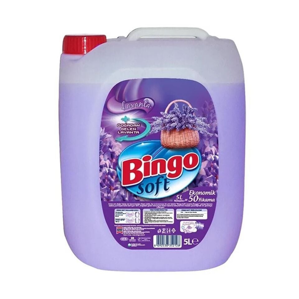 Bingo Soft Yumuşatıcı 5 lt Gülpembe ve Lavanta 2 li Karma Paket