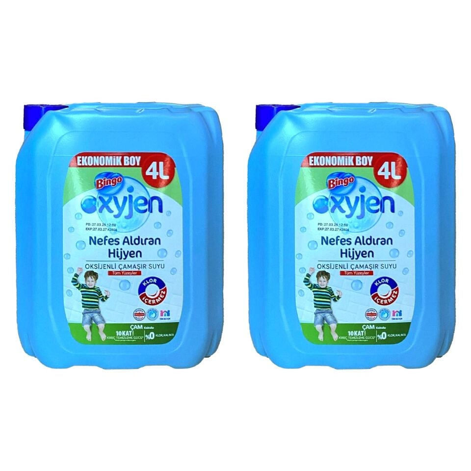Bingo Oksijenli Çamaşır Suyu Çam Kokulu 4 Lt x 2 Adet