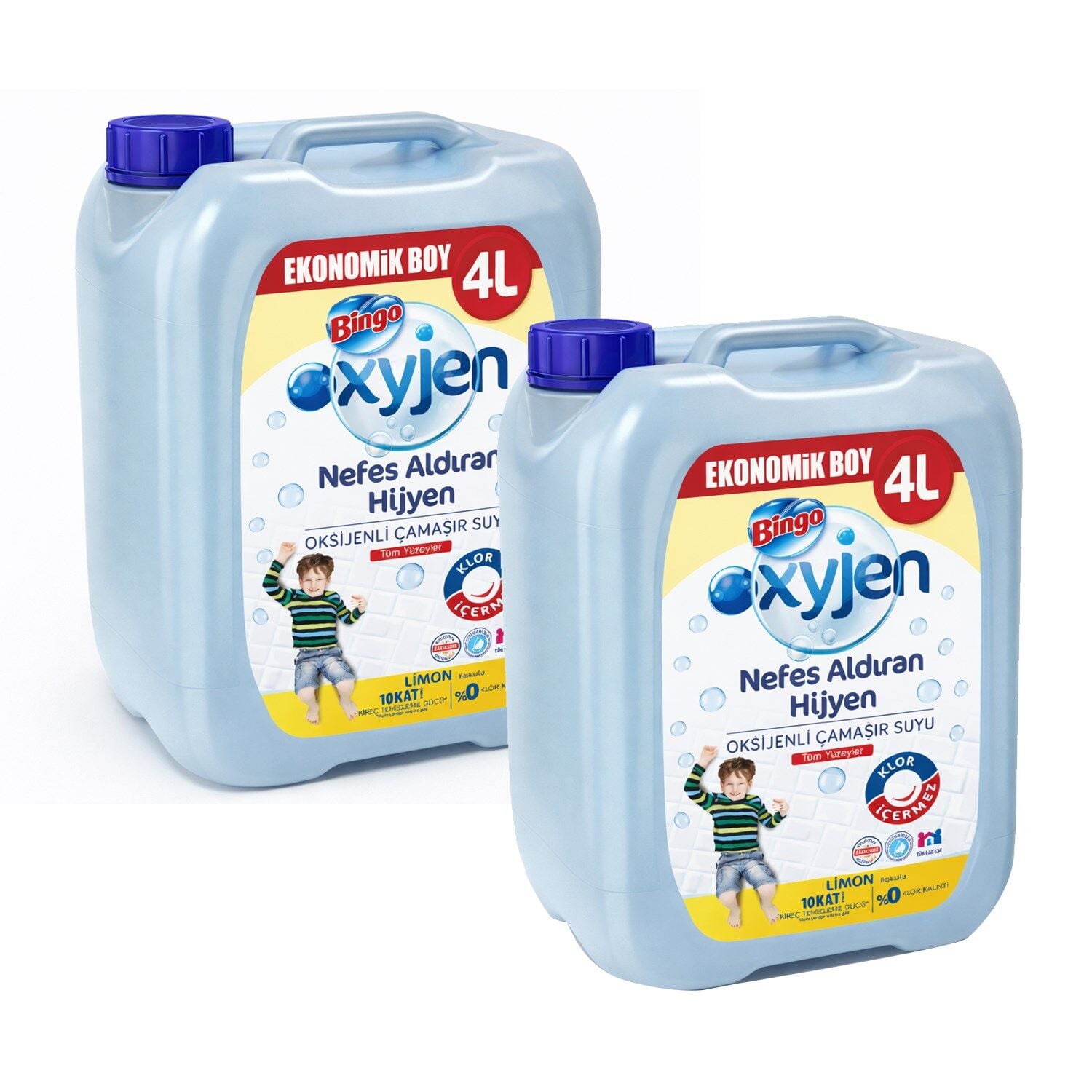 Bingo Oksijenli Çamaşır Suyu Limon Kokulu 4 Lt x 2 Adet