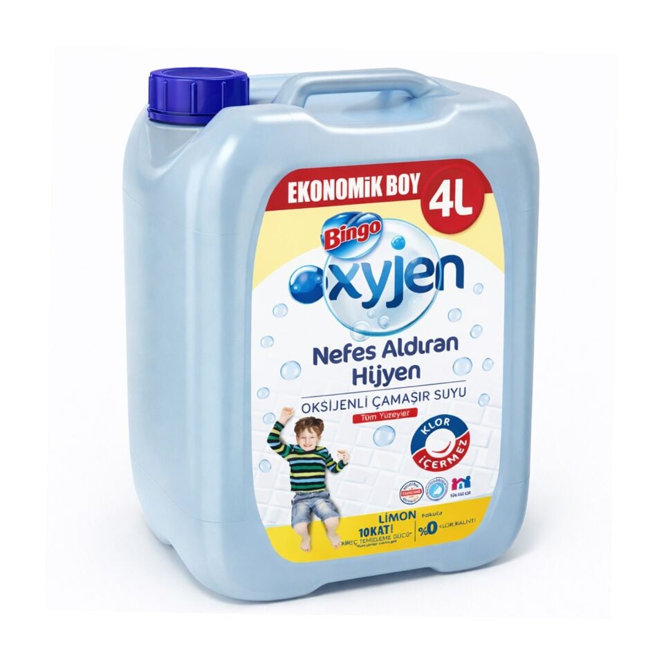 Bingo Oksijenli Çamaşır Suyu Limon Kokulu 4 Lt x 2 Adet