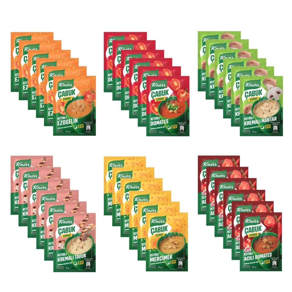 Knorr Çabuk Çorba 6 Çeşit 36 lı Karma Paket