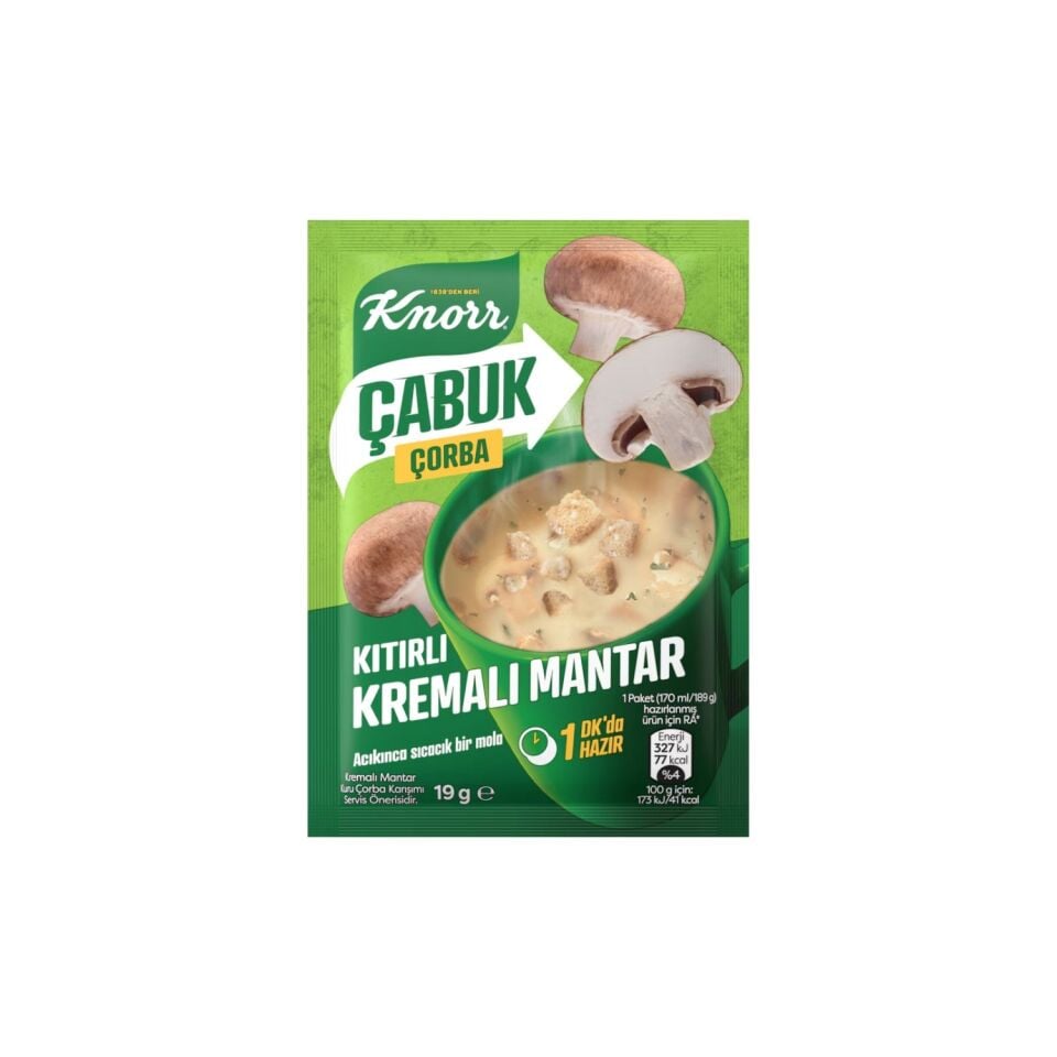 Knorr Çabuk Çorba Kıtırlı Kremalı Mantar 19 gr x 24 Adet