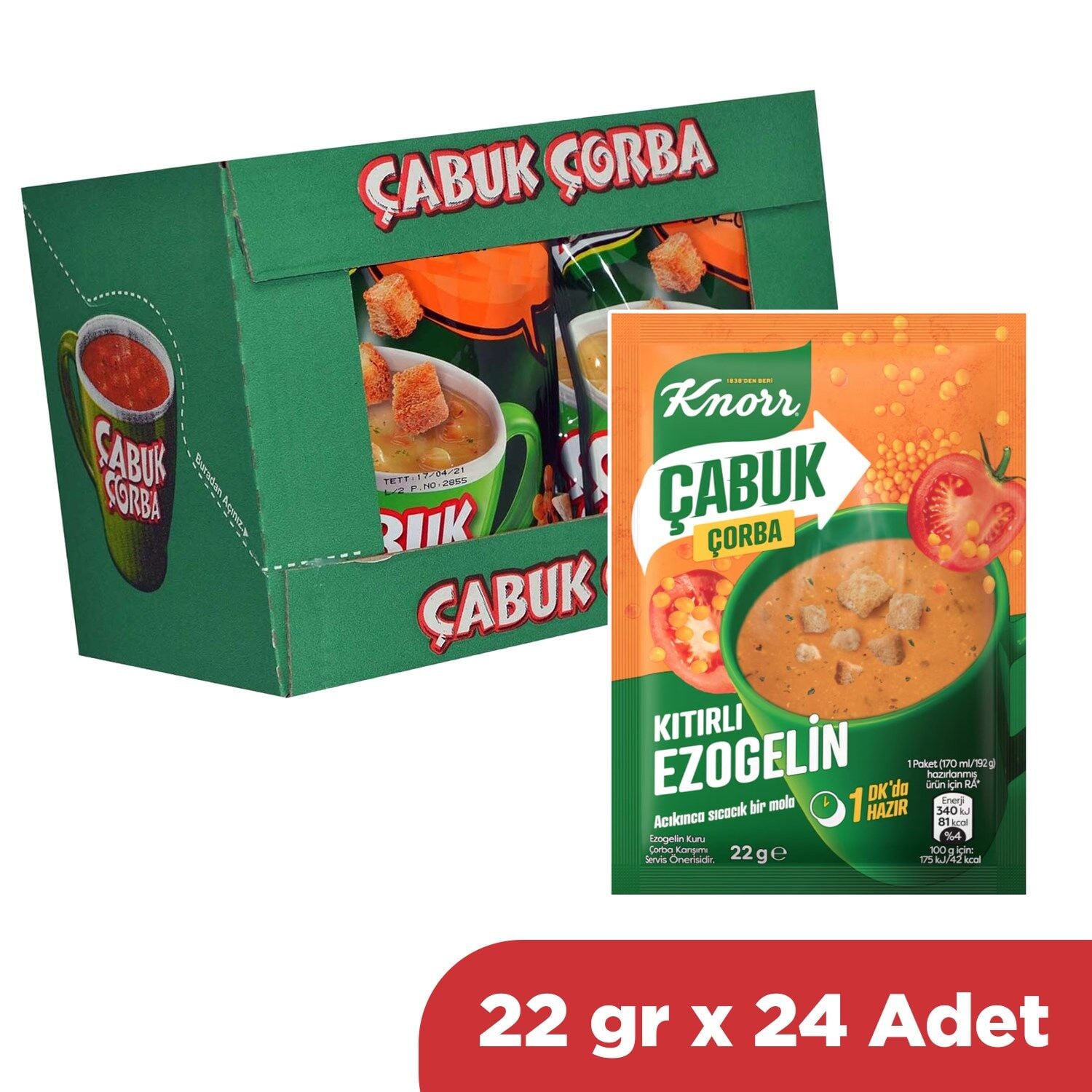 Knorr Çabuk Çorba Kıtırlı Ezo Gelin 22 gr x 24 Adet