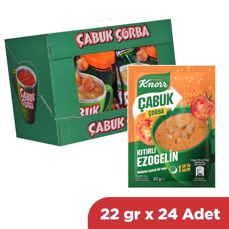 Knorr Çabuk Çorba Kıtırlı Ezo Gelin 22 gr x 24 Adet