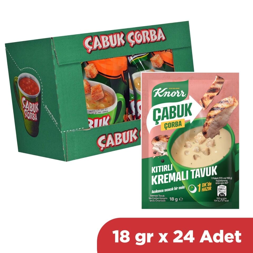 Knorr Çabuk Çorba Kıtırlı Kremalı Tavuk 18 gr x 24 Adet