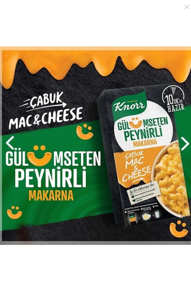 Knorr Çabuk Mac & Cheese Peynirli Makarna 212 Gr x 4 Adet