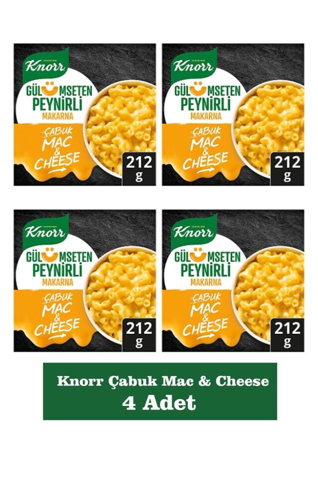 Knorr Çabuk Mac & Cheese Peynirli Makarna 212 Gr x 4 Adet