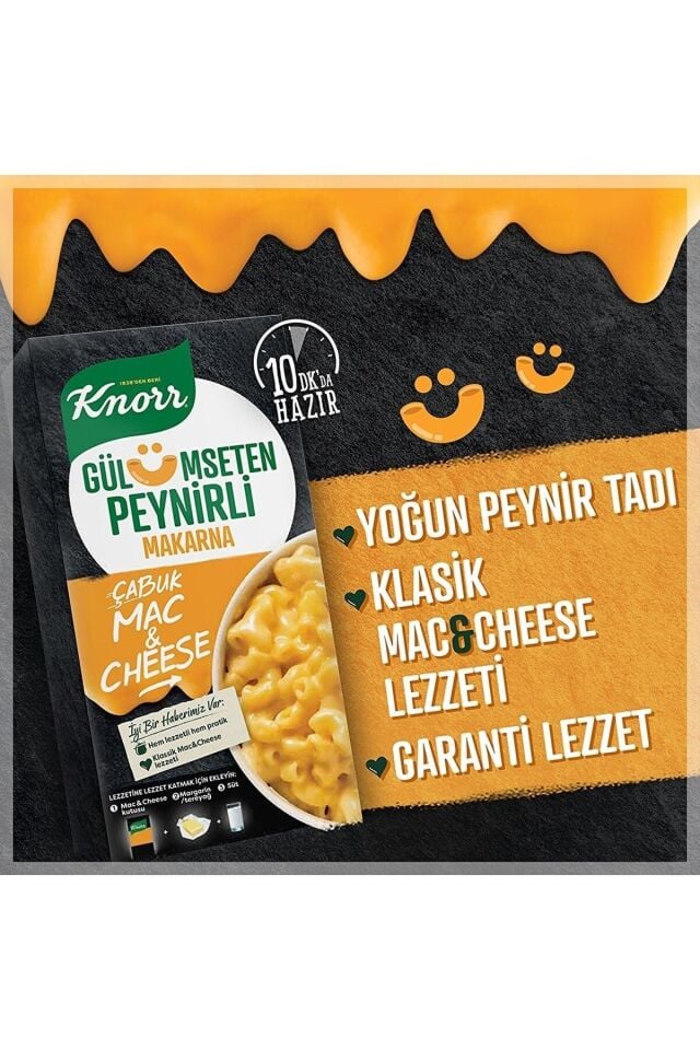 Knorr Çabuk Mac & Cheese Peynirli Makarna 212 Gr x 4 Adet