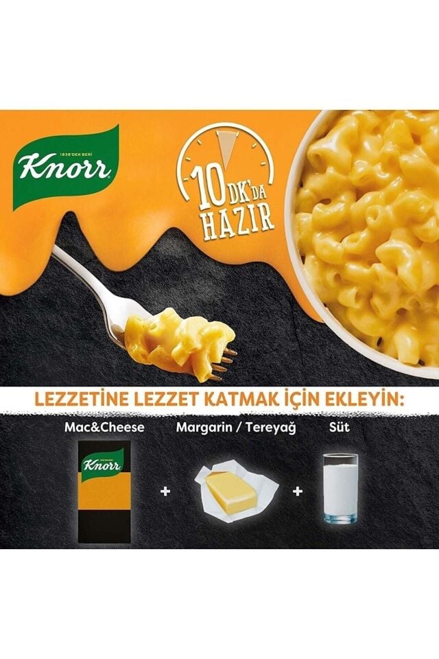 Knorr Çabuk Mac & Cheese Peynirli Makarna 212 Gr x 4 Adet