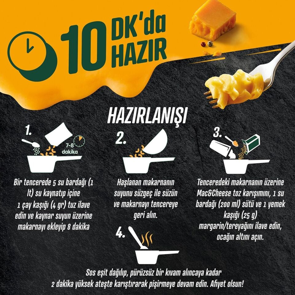 Knorr Çabuk Mac & Cheese Peynirli Makarna 212 Gr x 3 Adet