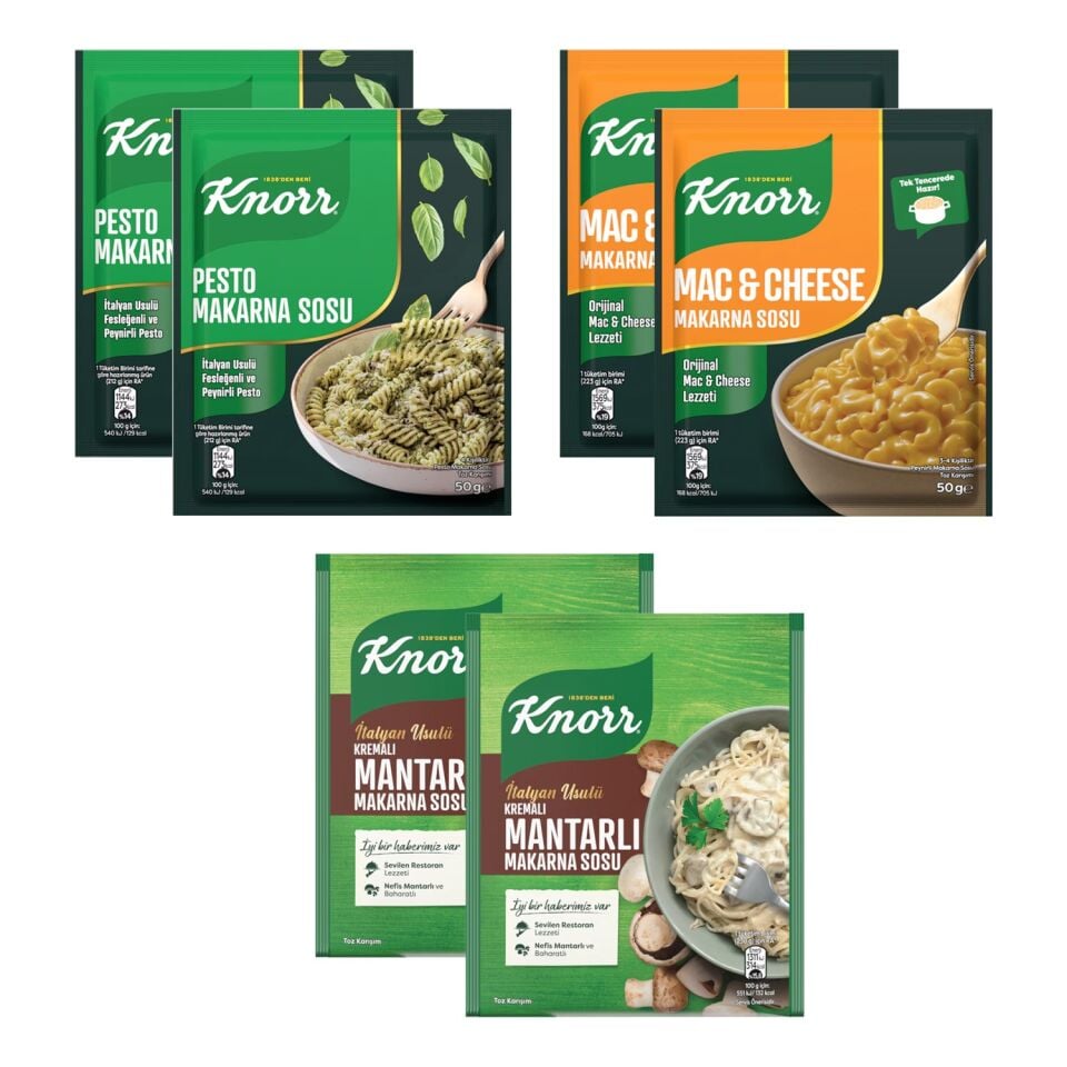 Knorr Makarna Sosu 3 Çeşit 6 lı Karma Paket